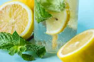 Free photo lemon mint infused water recipe