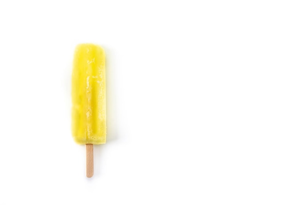 Lemon popsicle isolated on white background