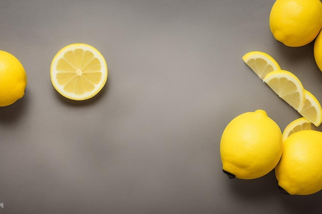 Free photo a lemon and a slice of lemon on a table