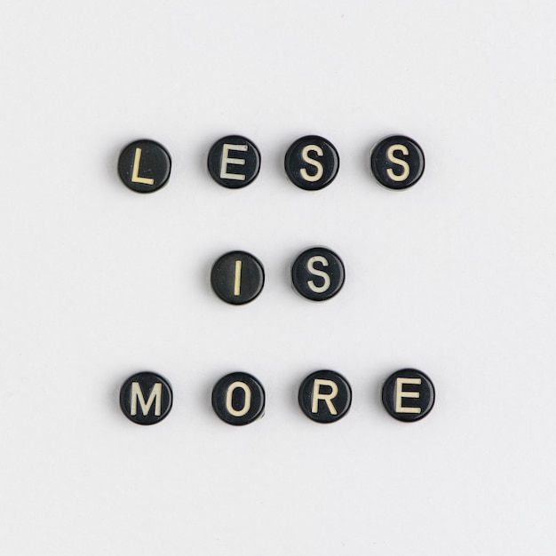 Free photo less is more beads message typography