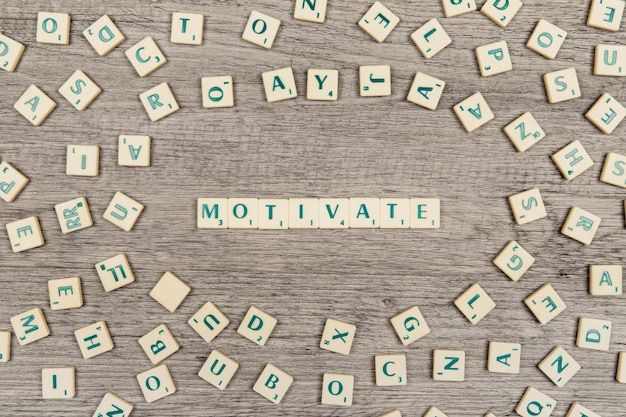 Free photo letters forming the word motivate