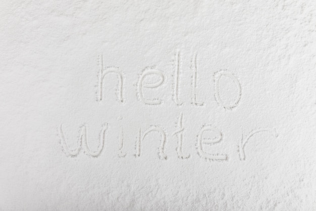 Letters written on snow surface