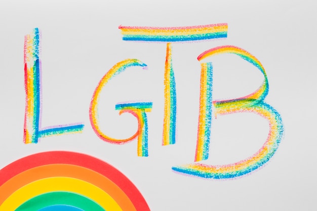 Free Photo lgbt abbreviation and colorful rainbow