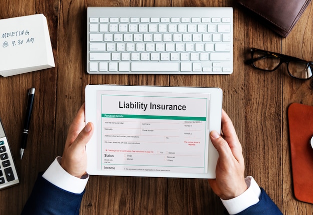 Liability Insurance Money RIsk Form Document Concept