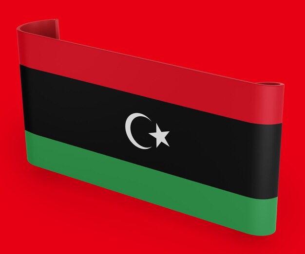 Libya Flag Ribbon Banner