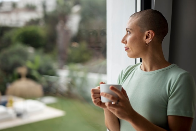 Free Photo life at home enjoying warm beverage