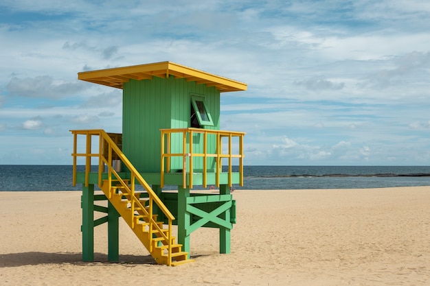 Lifeguard tower on beach