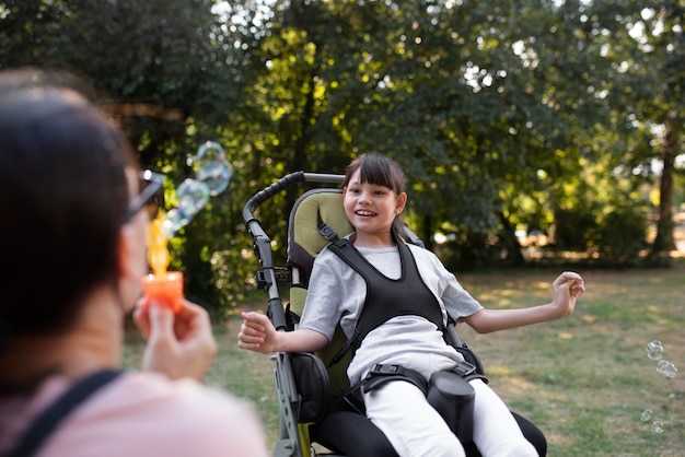 Lifestyle of child in wheelchair