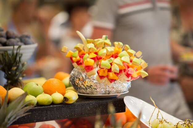 lifestyle eating dinner fruits table