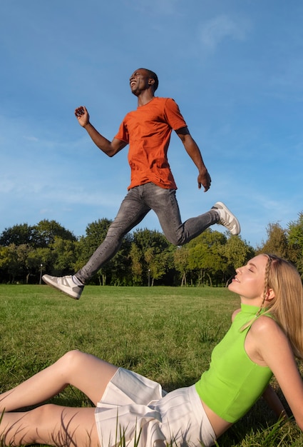 Free Photo lifestyle of people jumping around