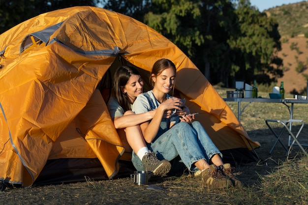 Lifestyle of people living in camping