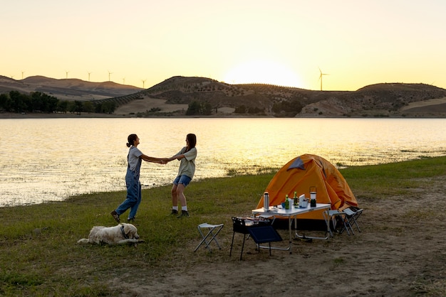 Free Photo lifestyle of people living in camping