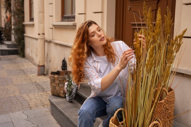 Lifestyle of person decorating their front door