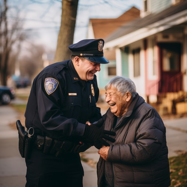 Lifestyle scene from community showing care and support from people