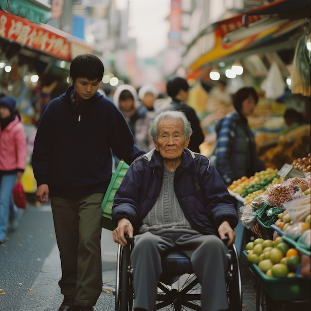 Free photo lifestyle scene showing care and support from people in the community