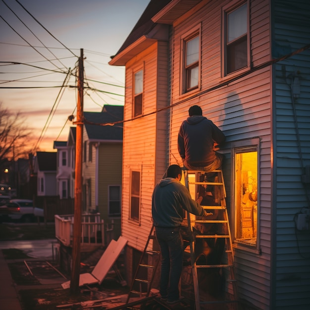 Free Photo lifestyle scene showing care and support from people in the community