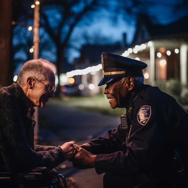 Free Photo lifestyle scene showing care and support from people in the community