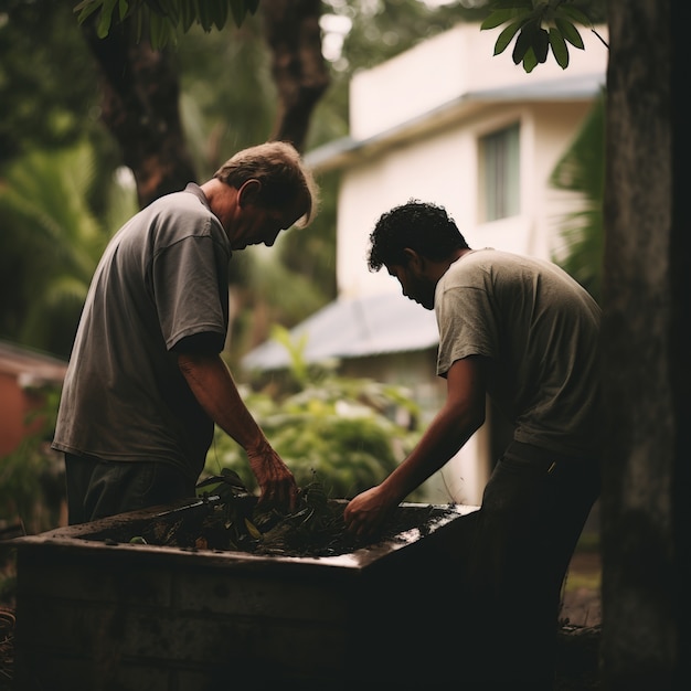 Free photo lifestyle scene showing care and support from people in the community