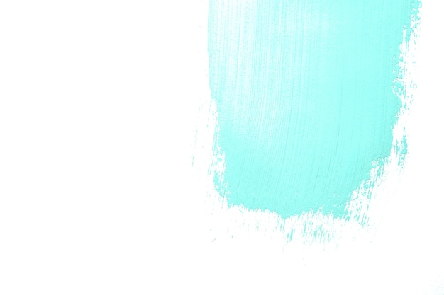 Free Photo light blue paint brushstroke on white