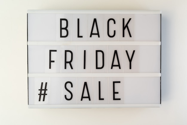 Light box with black friday sale text