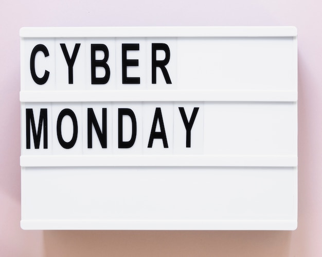 Free photo light box with cyber monday on it