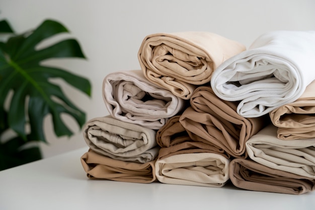 Free Photo light brown beige pants indoors still life