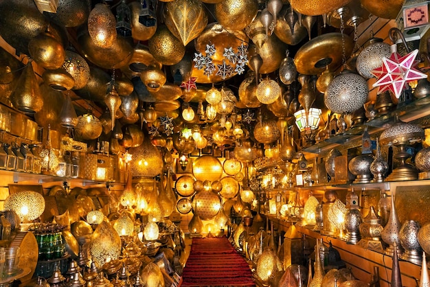 Lighting shop in the souk of marrakech