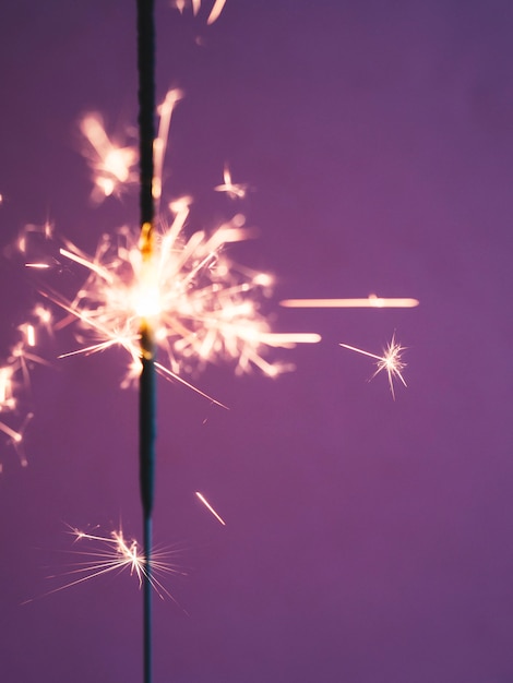 Lighting sparkler stick in studio