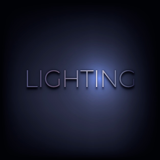 Free photo lighting word in metallic text style