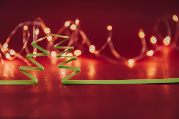 Lights and cardboard tree