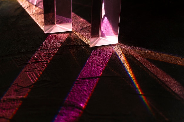 Free Photo lights prisms effect close up