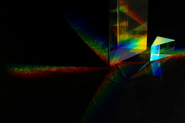 Free Photo lights prisms effect close up