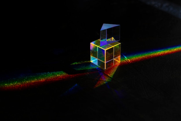 Lights prisms effect close up