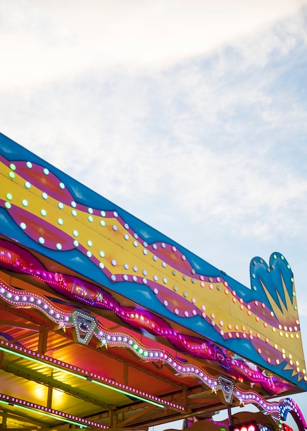 Lights of a sign in an amusement park