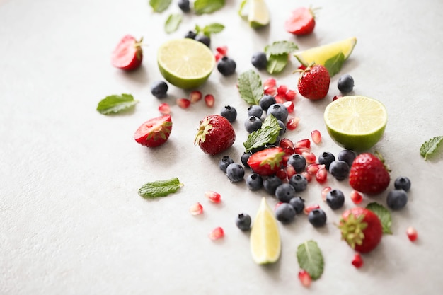 Free Photo lime, berries and leaves