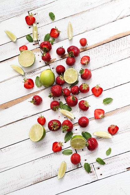 Limes, berries and leaves