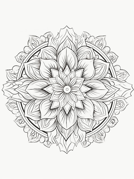 Free Photo line art mandala illustration