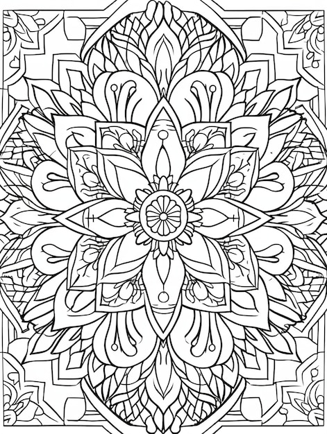 Line art mandala illustration