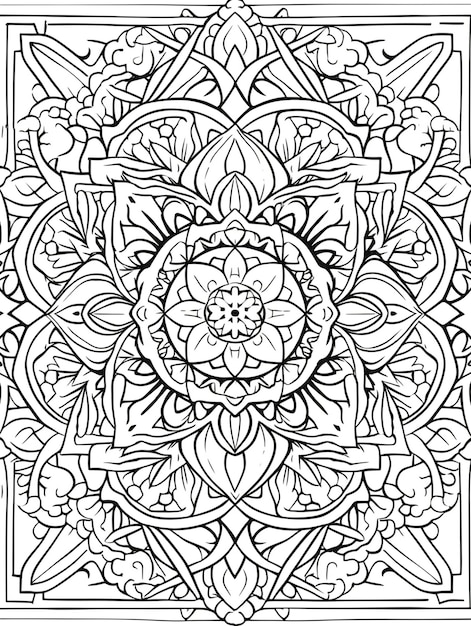 Line art mandala illustration