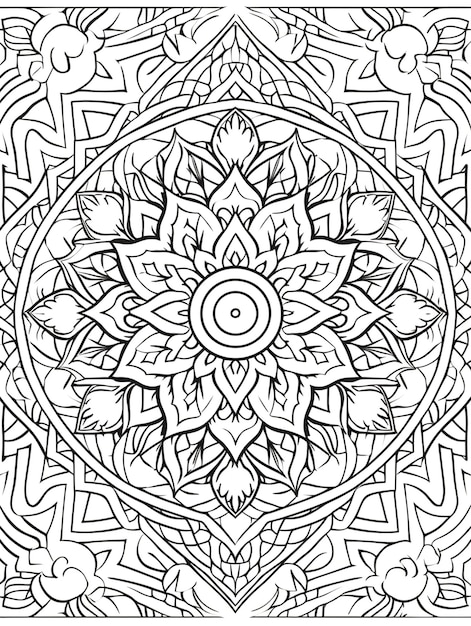 Free photo line art mandala illustration