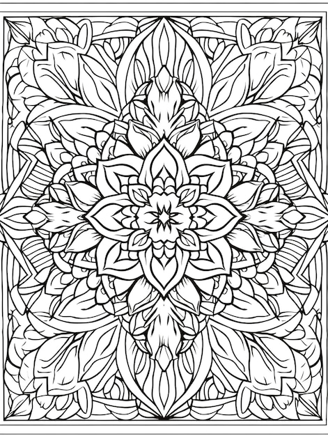 Free photo line art mandala illustration