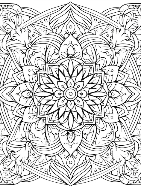 Line art mandala illustration