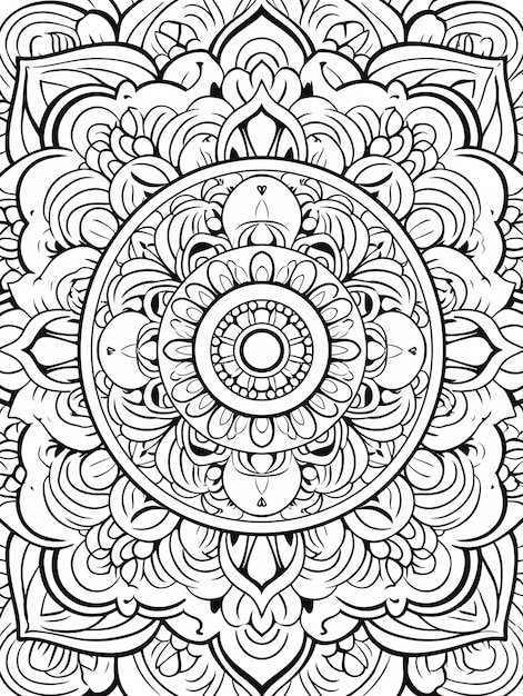 Free Photo line art mandala illustration