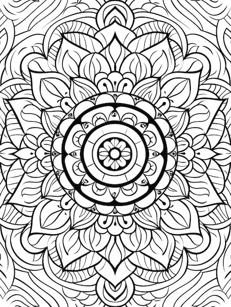 Free photo line art mandala illustration