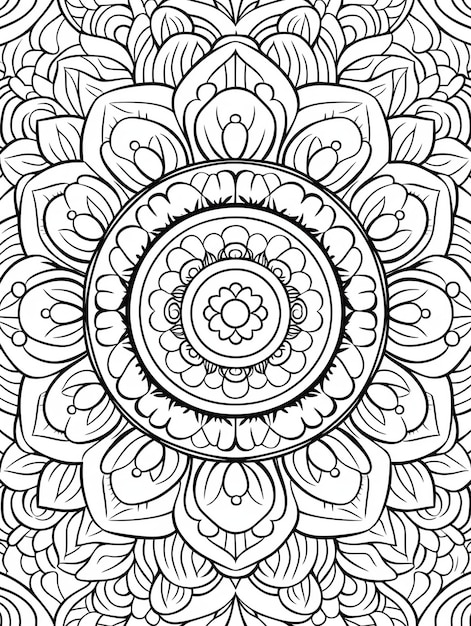 Free photo line art mandala illustration