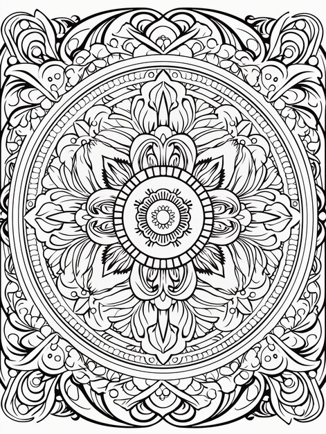 Line art mandala illustration