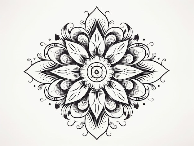 Free Photo line art mandala illustration