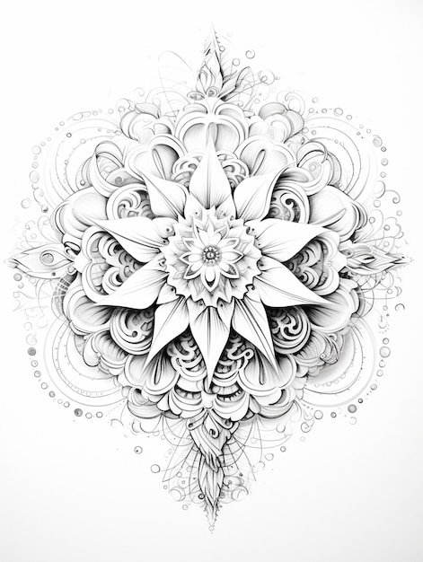 Free photo line art mandala illustration