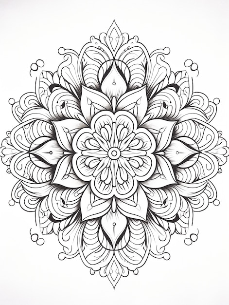 Free photo line art mandala illustration