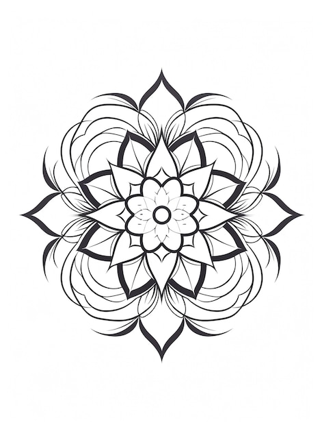 Free photo line art mandala illustration